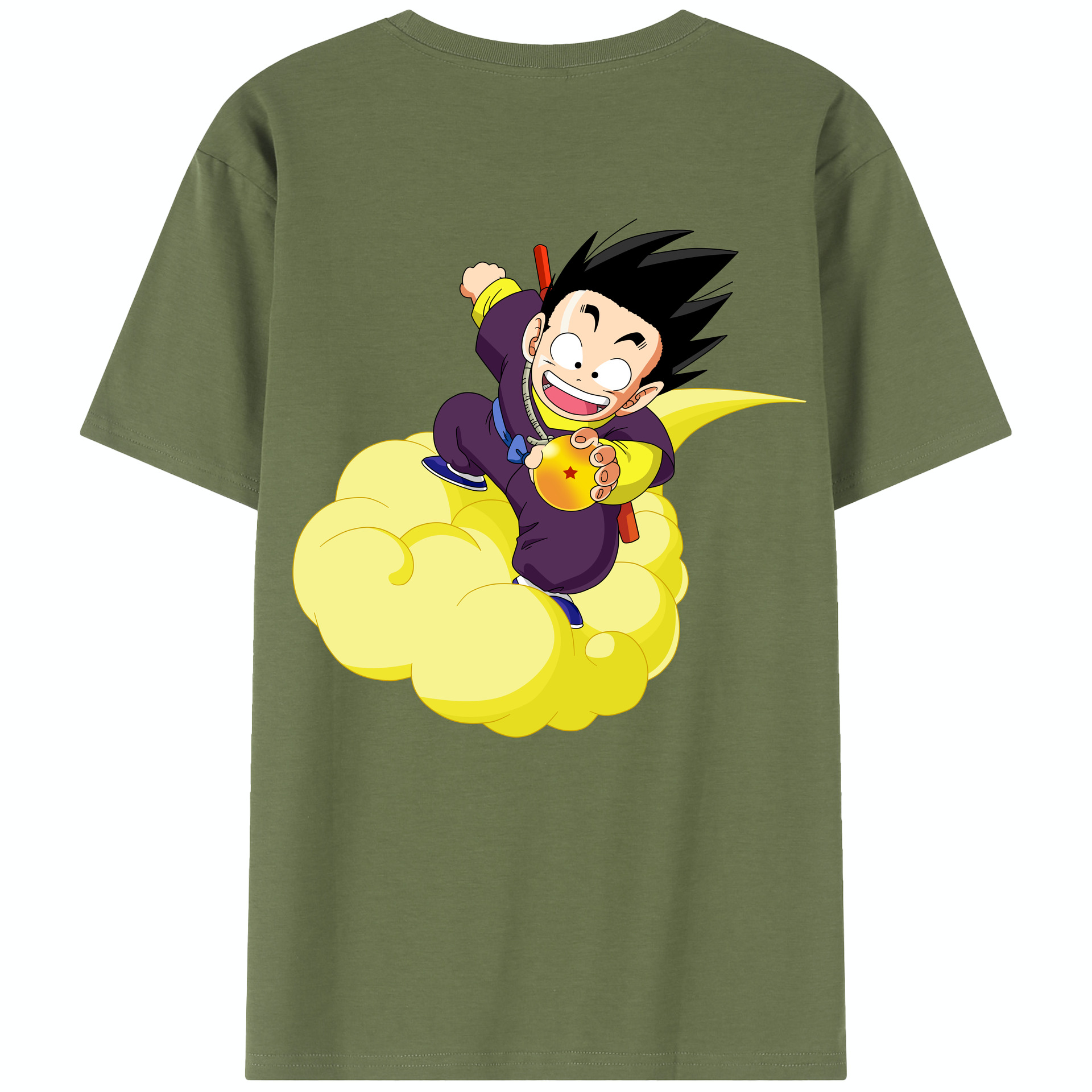 （画像用） ドラゴンボール 孫悟空（そん ごくう）Son Goku カカロット DRAGON BALL Kakarotto 綿100％半袖Tシャツ（背面プリント）